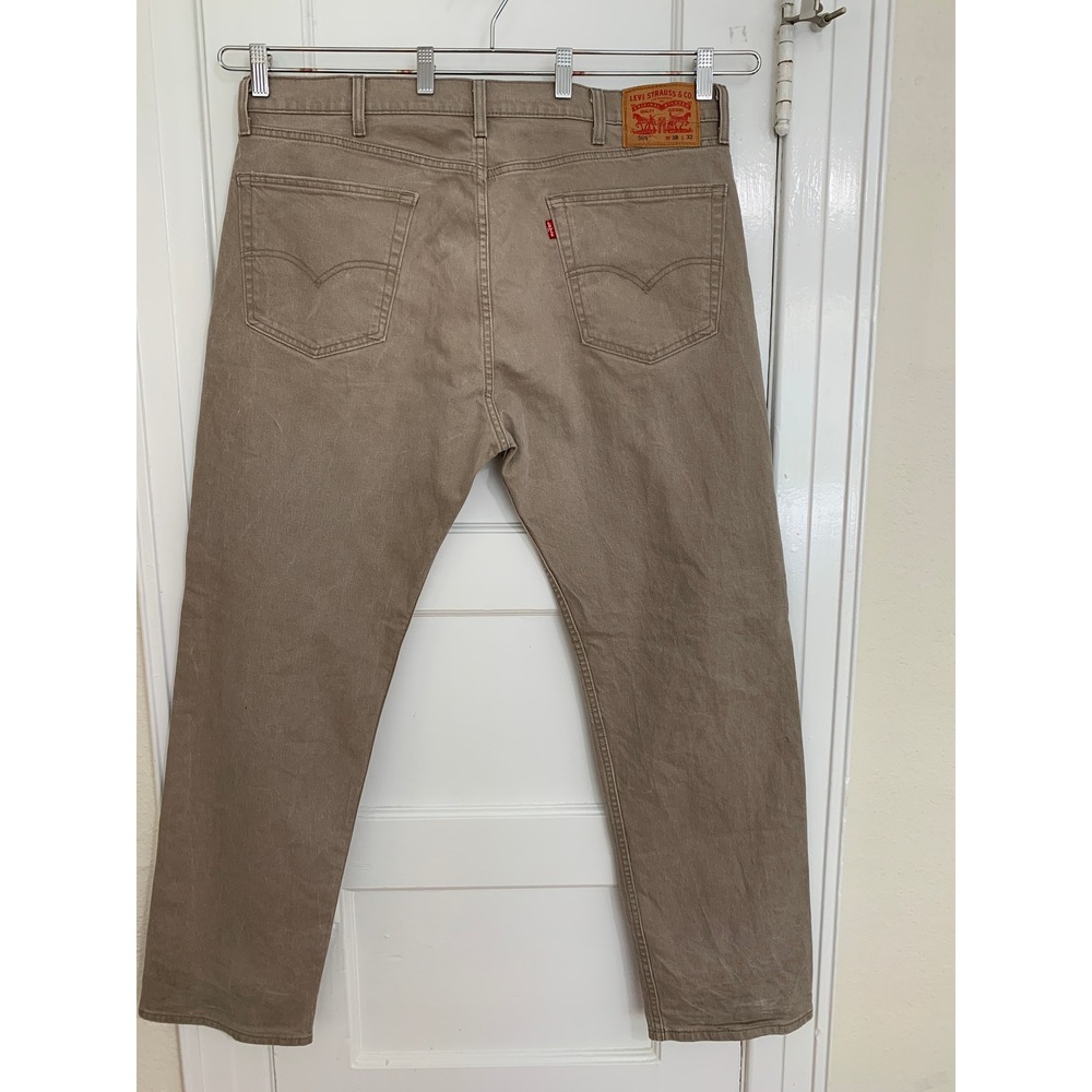 Levis 505 Jean Mens 38x32 Beige Tan Regular Fit Straight Leg Cotton Denim Pants - Picture 5 of 16